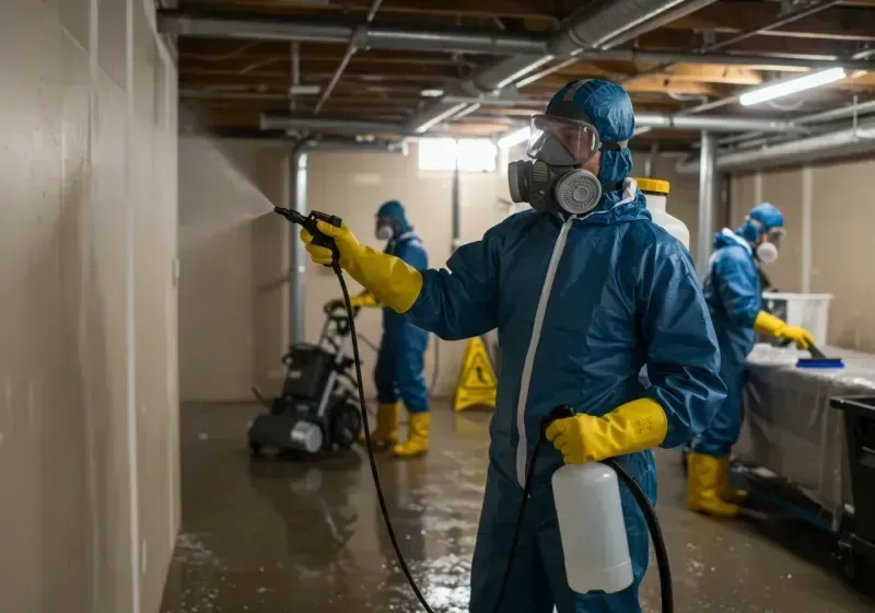 Basement Sanitization and Antimicrobial Treatment process in Mission Hills, KS